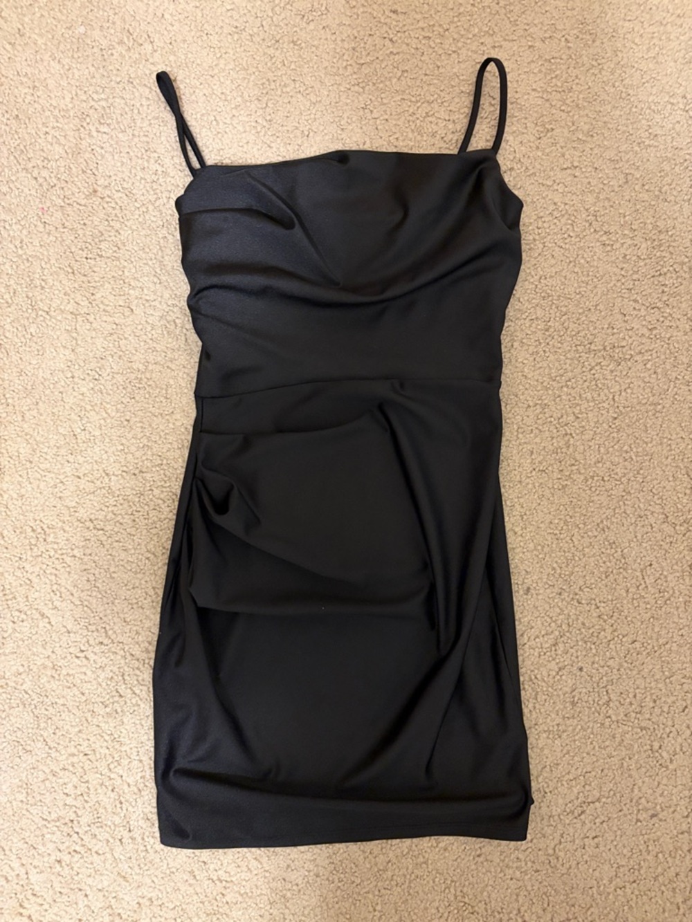 Windsor Black Mini Slip Dress with Spaghetti Straps